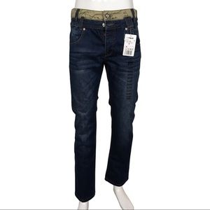 NWT Desigual Men's Denim Leo Jeans Blue Buttons Sz 30